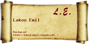 Lakos Emil névjegykártya