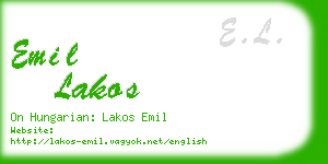 emil lakos business card